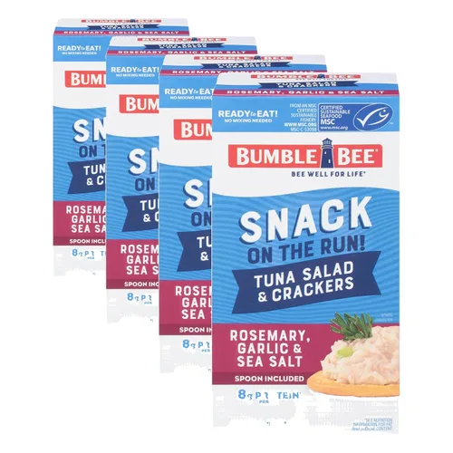 Miniatura 12 de Bumble Bee Snack On The Run - Kit de ensalada de atún original con galletas saladas, paquete de bocadillos de proteína listo para comer, 8g