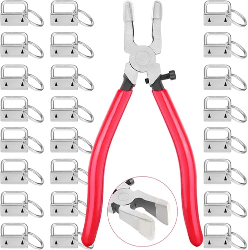 Miniatura 8 de shynek - 50 piezas de accesorios para llavero de 1 pulgada con herramienta de alicates para llavero y abrazadera de muñeca, Varios
