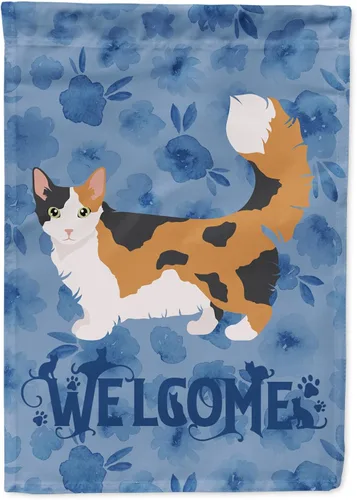 Miniatura 145 de Caroline's Treasures CK4813CHF - Bandera de bienvenida con gato abisinio azul, manga grande, para porche, para colgar en la pared, poliéster