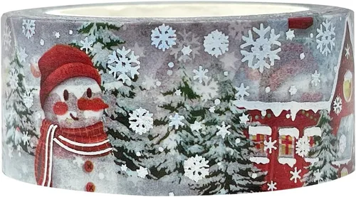 Miniatura 5 de allydrew Cinta adhesiva holográfica Washi, 0.591 in x 32.8 ft, pinos en nieve