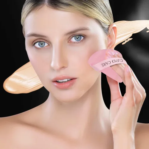Miniatura 5 de 6 piezas de esponja de polvo con 2 estuches de viaje, esponjas de polvo de fijación para polvo facial y base, esponja de maquillaje de terciopelo