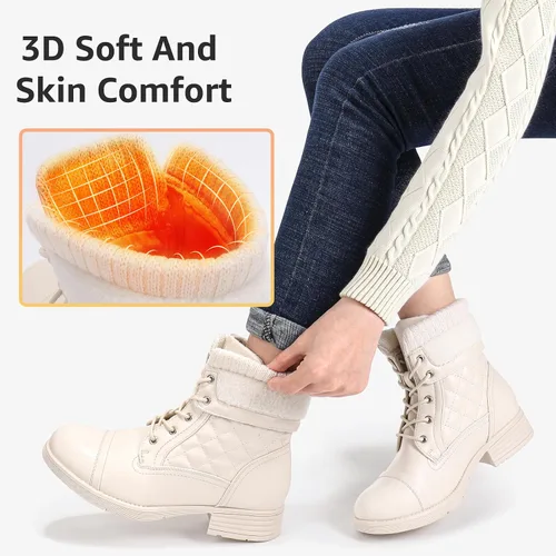 Miniatura 36 de STQ Botas de combate con cordones para mujer