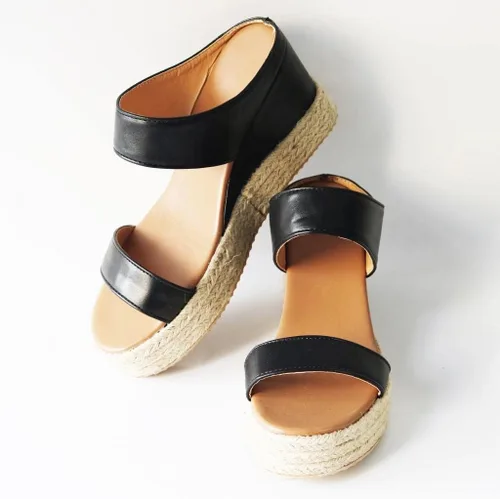 Miniatura 5 de NOLDARES Sandalias para mujer, alpargatas con soporte de arco de pajilla, sandalias de cuña de moda casuales