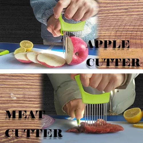 Miniatura 4 de Soporte para Cebollas para Cortar - Herramienta de Cocina Multiusos para el Cortado Seguro y Eficiente de Cebollas, Tomates, Papas, Manzanas y Más