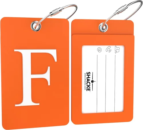 Miniatura 147 de Etiqueta de equipaje con inicial, totalmente flexible, con aro de acero inoxidable, letra G