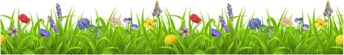Miniatura 2 de Calcomanías de pared con borde de flores coloridas de hierba verde primaveral, despegar y pegar, para aniversario, día de la madre, cocina, sala