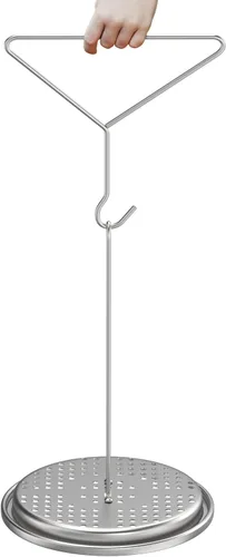 Miniatura 7 de Kit de accesorios para freidora de pollo de pavo, soporte para pollo con gancho elevador de mango de alambre cromado, estante vertical para asar