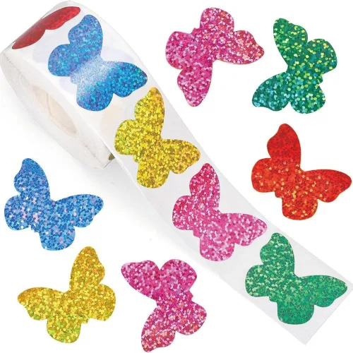 Miniatura 15 de 500 piezas de rollo de calcomanías lindas de patas de perro en glitter, etiquetas adhesivas de huellas de perro negro, etiquetas de vinilo