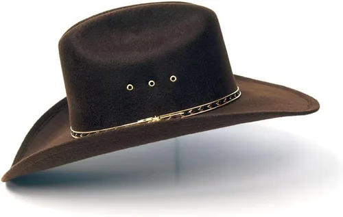 Miniatura 12 de Western Express Sombrero de vaquero con acabado de fieltro - Estilo ganadero con banda de sombrero dorado Sombreros de vaquero y vaquera