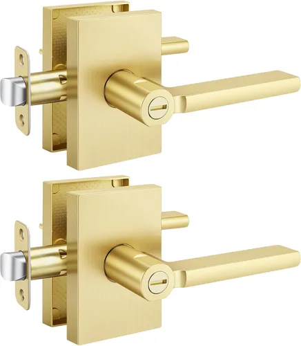 Miniatura 11 de Goldenwarm Manijas de puerta ficticias doradas, aleación de zinc resistente, palanca de puerta interior sin giro para pasillo y armario, perilla