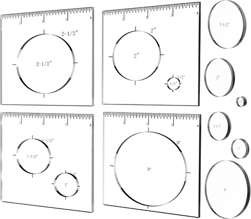 Paquete de 4 plantillas de incrustaciones circulares para enrutador para carpintería, plantillas decorativas para enrutador