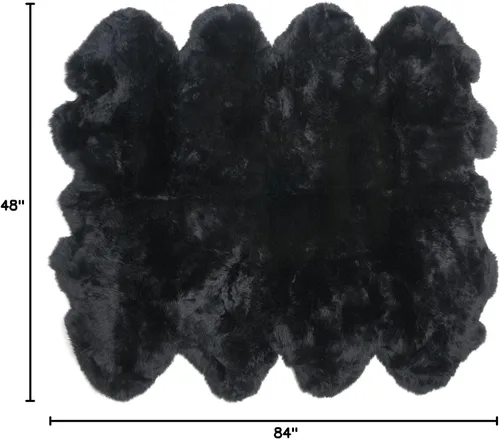 Miniatura 2 de HUAHOO Alfombra de Piel de Oveja Auténtica Premium Real de Australia Piel de Oveja Natural de Lujo Esponjosa Piel de Cordero Alfombra de Área Fundas