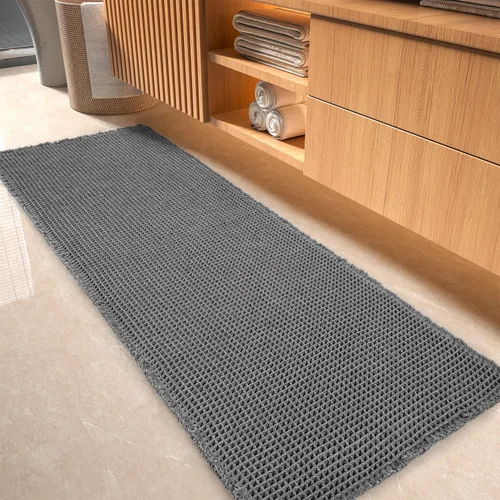 Miniatura 19 de tchdio Tapete de baño con borlas, súper absorbente, antideslizante, ultrasuave, lavable a máquina, con borlas, para el suelo del baño, junto a