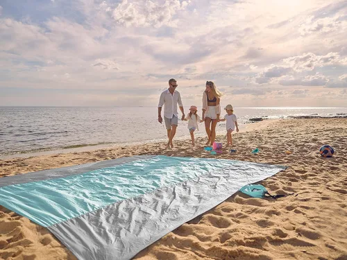 Miniatura 8 de WEKAPO Manta de Playa Resistente a la Arena e Impermeable, Alfombrilla de Playa Extra Grande, Alfombrilla Sin Arena de Tamaño Grande y Compacta