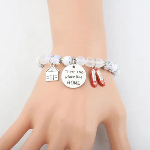 Miniatura 5 de FUSTMW Pulsera de zapato de mago Oz Dorothy Ruby Regalos Rojo Rubí Zapatillas Joyas Fans Películas Regalos Inspirados Regalos Varita Mágica Charm