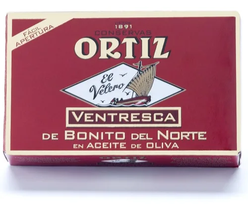 Miniatura 6 de Ortiz Ventresca Vientre de atún blanco en aceite de oliva, filetes tiernos mantecosos con exquisito sabor, atún capturado en la naturaleza superior
