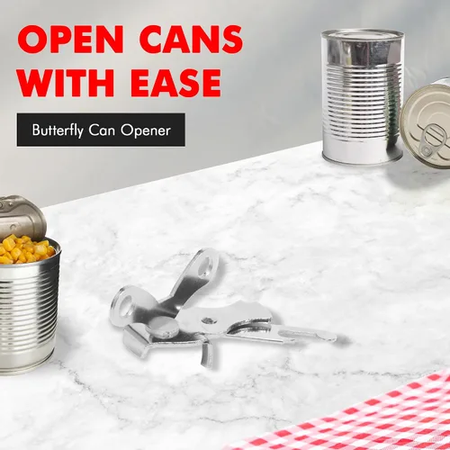 Miniatura 2 de Chef Craft Select - Abrelatas mariposa, 4 pulgadas, chapado en níquel