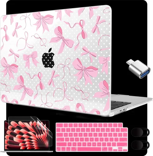 Miniatura 35 de MEEgoodo Funda para MacBook Air M5/M4/M3/M2 de 15 pulgadas 2026 2025 2024 2023, funda compatible con el modelo (A3448/A3241/A3114/A2941)