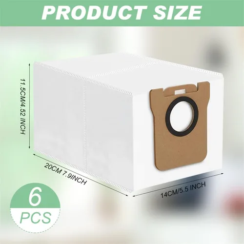Miniatura 2 de Bolsa para el polvo compatible con Dreametech D10 Plus Robot Aspirador Bolsas Accesorios para recoger basuras Paquete de 6