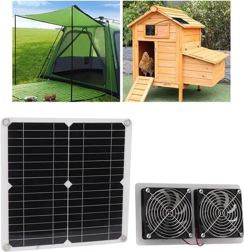Miniatura 3 de Kit de ventilador de panel solar al aire libre 15w para invernadero de gallinero