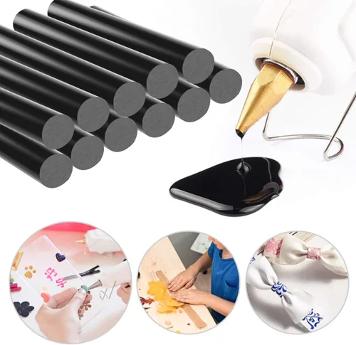 Miniatura 3 de Paquete de 36 barras de pegamento caliente negro, 3.93 x 0.43 pulgadas, tamaño completo, barra de pegamento termofusible, herramienta de reparación