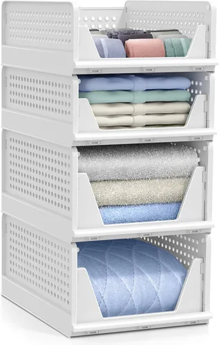 Sorbus Organizador de estantes – Organizador de estante de armario para ropa, armario, baño, cocina, garaje – Cestas organizadoras de estantes