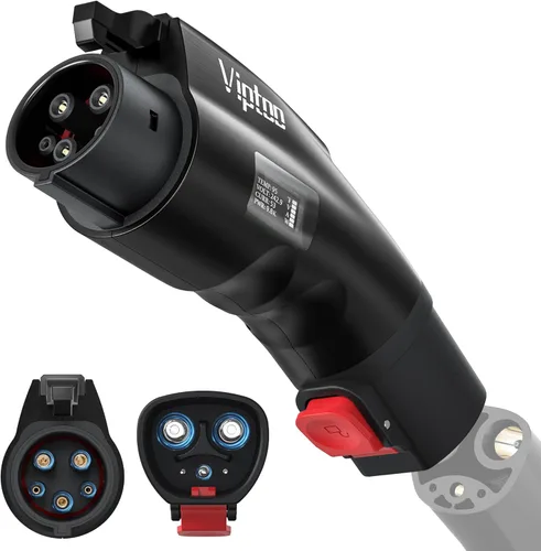 Miniatura 10 de VIPTOO Adaptador Tesla a J1772 60A 250V AC — NACS EV conector de carga con pantalla de estado de carga para Tesla Wall/Destino/Cargador móvil, carga
