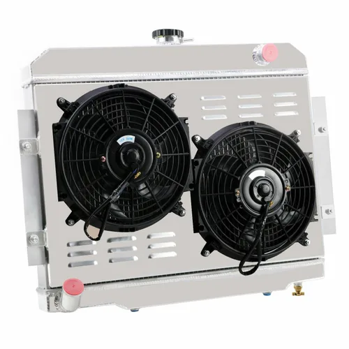 Miniatura 5 de Relé de ventilador de aluminio de 3 filas para Jeep Cherokee/Scrambler CJ5 CJ6 CJ7 J10 J20 1974 1976 1977 1978 79 80 81 82 83 84 85 86 Radiador de 3
