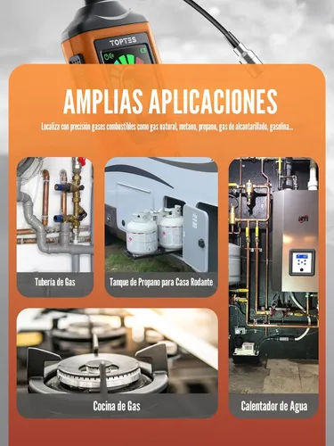 Miniatura 5 de Detector de gas natural PT520A, detector de fugas de gas con cuello de cisne de 17 pulgadas, localiza la fuente como propano, metano y butano