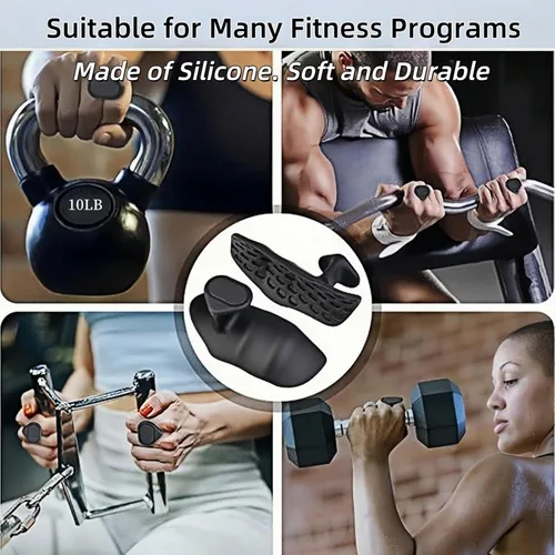 Miniatura 3 de Agarres de entrenamiento antideslizantes, guantes de entrenamiento ergonómicos, agarres de levantamiento de pesas, para hombres y mujeres, Negro