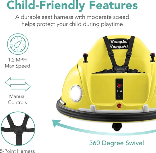 Miniatura 6 de Best Choice Products Coche de Choque Eléctrico Montable Bumpin de 6V para Niños, 1.5 - 6 Años, Control Remoto para Padres, Giro de 360 Grados