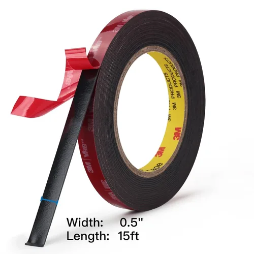 Miniatura 2 de Cinta de montaje de doble cara 3M 5925 VHB Negra de espuma adhesiva fuerte de alta unión resistente al agua adhesivo fuerte Grosor 0.64 mm