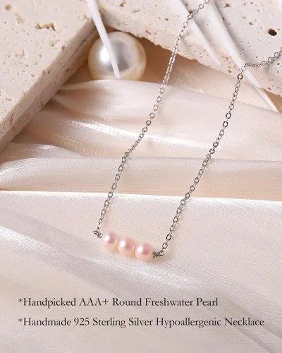 Miniatura 4 de Metzakka Sterling Silver Birthstone Choker Necklace, Handmade with 3 Dainty Real Healing Birthstone for Women Birthday Gifts