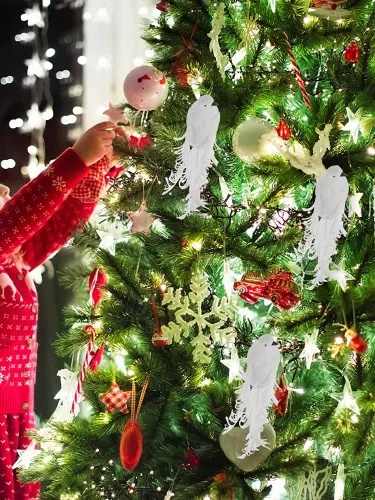 Miniatura 4 de Paquete de 12 palomas blancas artificiales, decoración de palomas blancas con clips de metal, plumas de simulación, mini pájaros blancos con clip