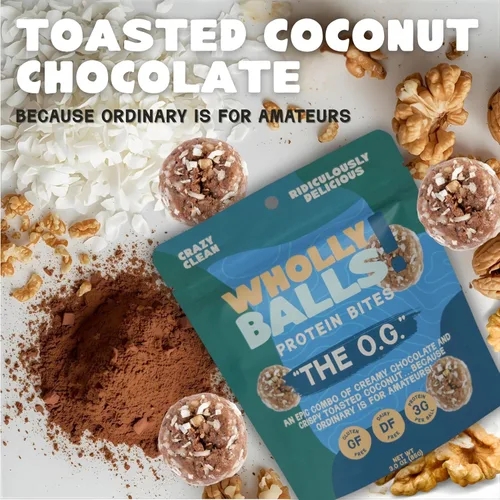 Miniatura 5 de Wholly Balls Protein Bites - Bocadillo saludable a base de plantas - Bolas energéticas altas en proteínas, bajas en azúcar, sin gluten