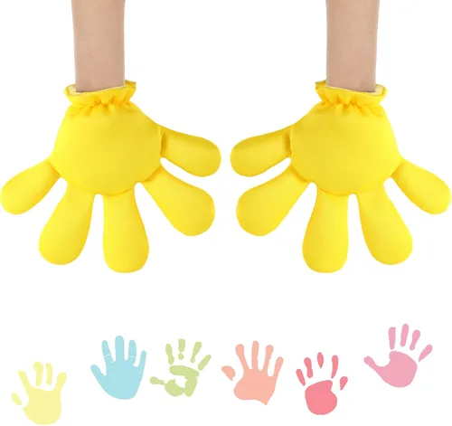 Miniatura 9 de Geyoga 2 pares de guantes grandes de disfraz de manos de dibujos animados, guantes de Halloween para fiestas, cumpleaños, juegos de rol, disfraces