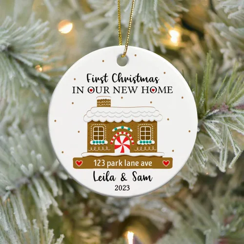 Miniatura 4 de Adorno de primera Navidad en nuestro nuevo hogar, adorno personalizado para el primer hogar de Navidad 2026, regalo de recuerdo de casa para parejas