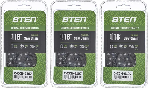Miniatura 161 de 8TEN Cadena de motosierra semi cincel de 6 pulgadas .050 1/4 42 DL para Worx WG320 Black & Decker LLP120 (paquete de 3)