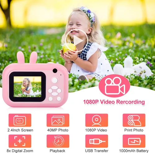Miniatura 2 de MINIBEAR Cámara para niños con impresión instantánea para niños, cámara digital, juguetes para niños pequeños, regalos de Navidad y cumpleaños