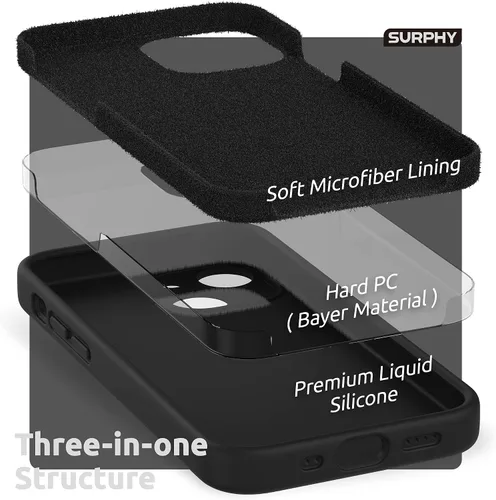 Miniatura 5 de SURPHY Funda compatible con iPhone 13 Mini con protector de pantalla, (protección de cámara y forro de microfibra suave), funda de silicona líquida