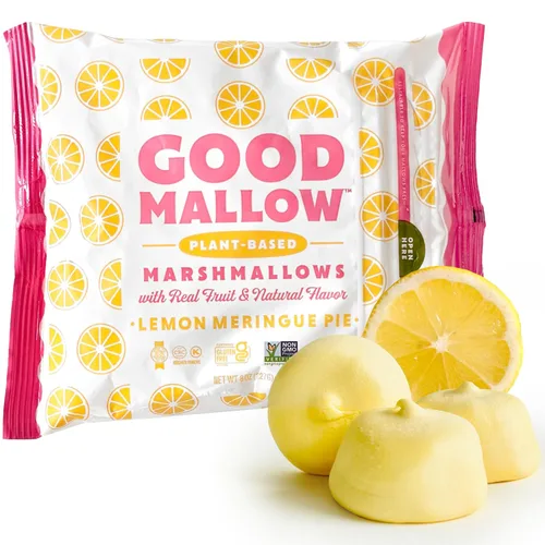 GoodMallow Malvaviscos veganos - Grandes Kosher, sin gluten y sin lácteos, malvaviscos saludables naturales sin gelatina para chocolate caliente,