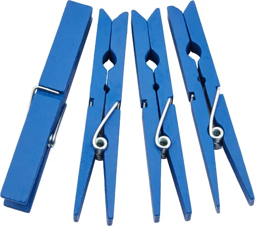 Miniatura 7 de Juvale Alfileres de madera para ropa, paquete de 100, color azul marino, mini pinzas para la ropa y clips de madera para lavandería, manualidades