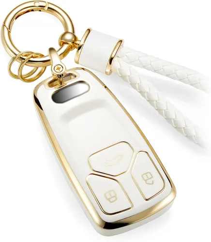 Miniatura 51 de Funda para llavero Nissan con llavero de cuerda trenzada de metal de lujo, funda suave mejorada para llave Nissan (solo 3 botones)