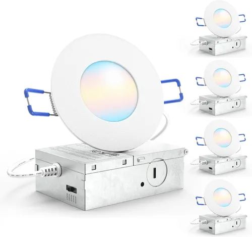 Miniatura 8 de Sunco - Luces LED empotrables de 4 pulgadas, iluminación de techo delgada sin lata, 650 LM, 10 W (equivalente a 60 W), 6000 K luz diurna de lujo