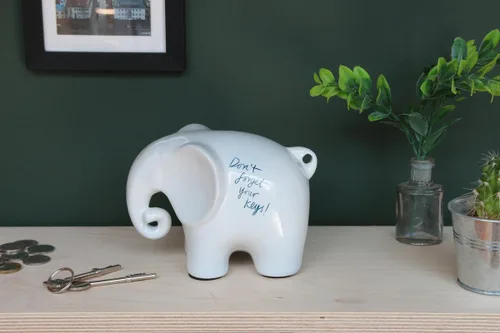 Miniatura 4 de Luckies - Pizarra blanca de elefante, accesorios de escritorio de elefante, pizarra de borrado en seco de cerámica, suministros de oficina