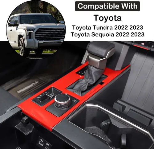 Miniatura 2 de Aunginsy Cubierta de panel de palanca de cambios de control central compatible con Toyota Tundra/Sequoia 2022-2026, consola de palanca de cambios