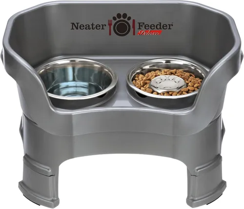 Miniatura 15 de Neater Feeder Deluxe - Tazones elevados para perros grandes a prueba de desorden – Fabricado en Estados Unidos – Soporte elevado para comida