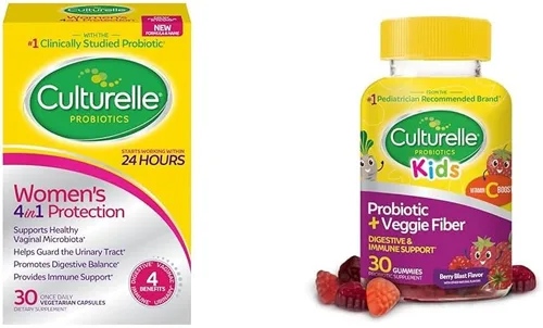 Culturelle Probióticos para mujer para la salud digestiva e inmunológica + gomitas probióticas para niños para apoyo digestivo e inmunológico, 30