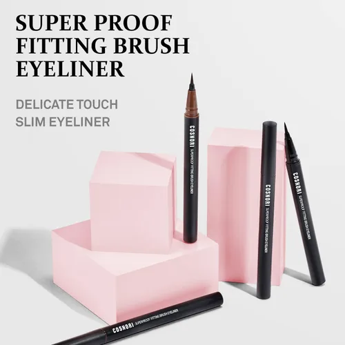 Miniatura 2 de COSNORI Delineador de ojos Superproof Brush 01 Black – Delineador de ojos líquido de 24 horas – Delineador de ojos líquido súper delgado y duradero