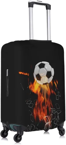 Miniatura 3 de Funda para equipaje de viaje, protector de maleta, colorido arco iris, lavable, funda elástica para maleta con ruedas, Redes de ruptura de fútbol